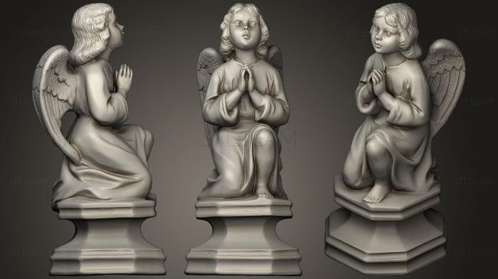 3d модели ангелы Статуя молящегося ангела